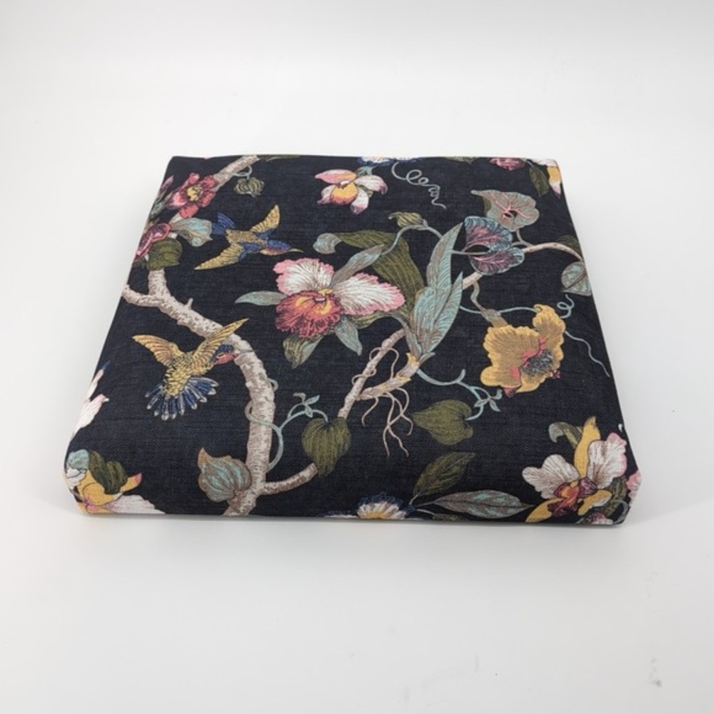 Home Reflections Floral Printed Foldable Square Storage Ottoman Seat Hummingbird - Picture 4 of 5